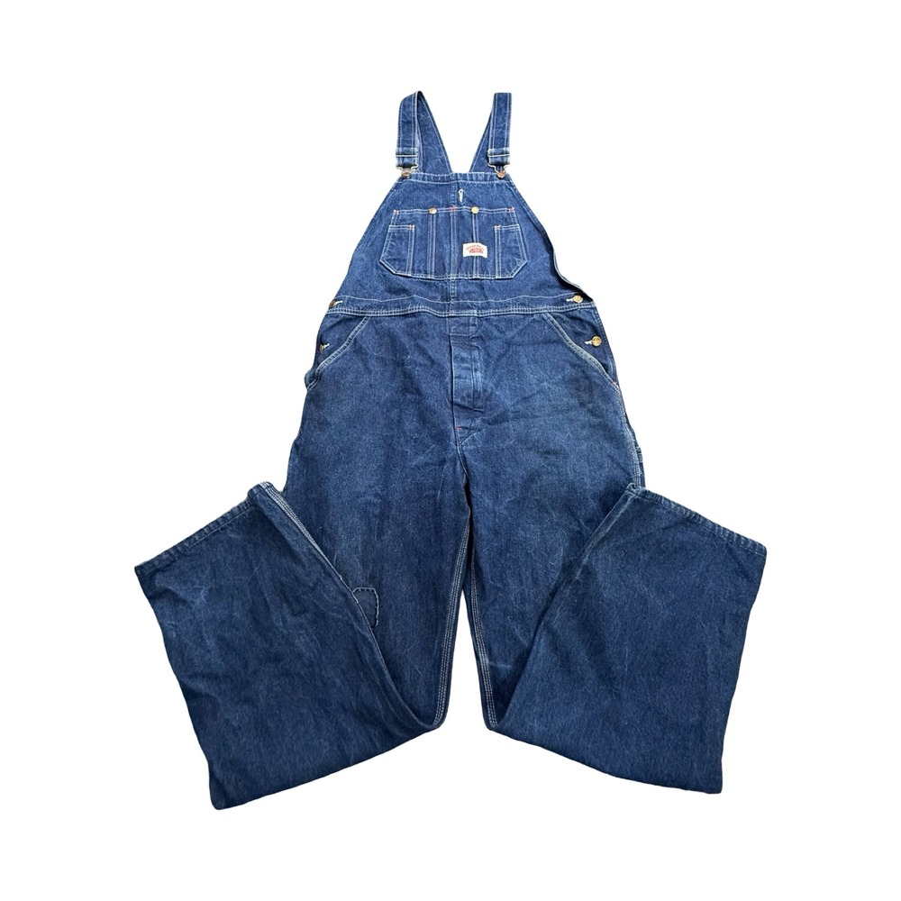 Round House Overalls Mens 36x30 Blue Denim Workwear Utility Western